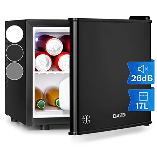 Klarstein Mini-Kühlschrank - 17L, lautlos und ideal für Getränke, Snacks und Skincare bei 0-15°C