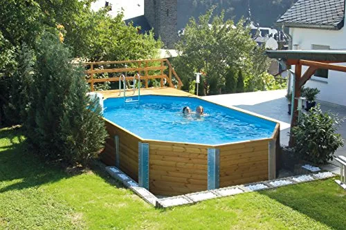 Weka Massivholzpool "Alles dabei" 376 x 714 cm - Swimmingpool aus Echtholz mit Technikraum, einfache Montage und umfangreicher Ausstattung für unbeschwerten Badespaß im eigenen Garten.
