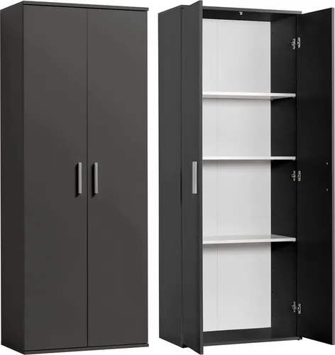 Schrank Clara TOPSELLER! - Mehrzweckschrank mit verstellbaren Einlegeböden - Mehrzweckschrank in Anthrazit, Höhe 167 cm, bietet flexible Stauraummöglichkeiten mit variabel verstellbaren Einlegeböden für individuellen Bedarf.