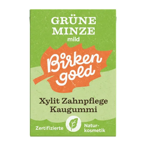 Xylit Grüne Minze Kaugummi  28 gr. im Flip Top von Birkengold - plastikfrei -