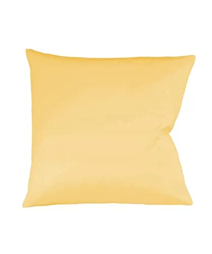 Fleuresse Colours Kissenbezug, Mako Satin, Goldgelb, 80 x 80 cm