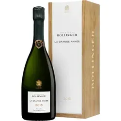 Bollinger La Grande Année Brut 2015 - Exklusiver Champagner in edler Holzkiste, perfekt für besondere Anlässe und als Geschenk. Genießen Sie den unverwechselbaren Geschmack des Jahrgangs 2015.