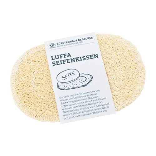 Hydrophil Luffa Seifenkissen Natur für schnelles Trocknen von Seife und festem Shampoo, Seifenschale für die Dusche und Waschbecken, Seifenablage ohne Bohren, Luffa Schwamm (1er Pack)