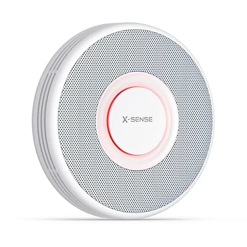 X-Sense Smarter Rauchmelder WLAN mit Sprachausgabe und 17 Standorten, Feuermelder, Rauchmelder vernetzt, 33 mm, SBS50 Basisstation erforderlich, XS0B-MR, 1 Stück