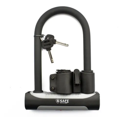 B-SAFE Bügelschloss 180 x 245 mm mit Halterung - Fahrradschlösser, robustes und sicheres Bügelschloss in Schwarz mit praktischer Halterung für einfachen Transport.
