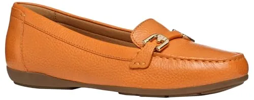 Geox Damen D ANNYTAH MOC A Moccasin - Atmungsaktiver Hausschuh in Orange, Größe 37.5 EU - Hausschuhe, atmungsaktiv und perfekt für Komfort zu Hause.