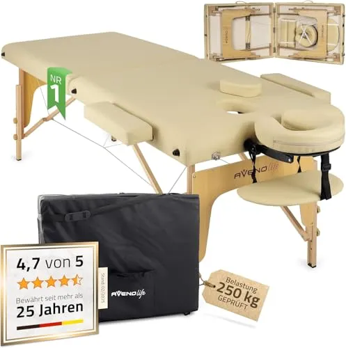 Habys Massageliege Klappbar Sofia Light - Massageliege für Therapeuten, leicht und tragbar mit 5 cm Schaumstoffpolsterung für optimalen Komfort – perfekt für Massagen und Kosmetikbehandlungen.