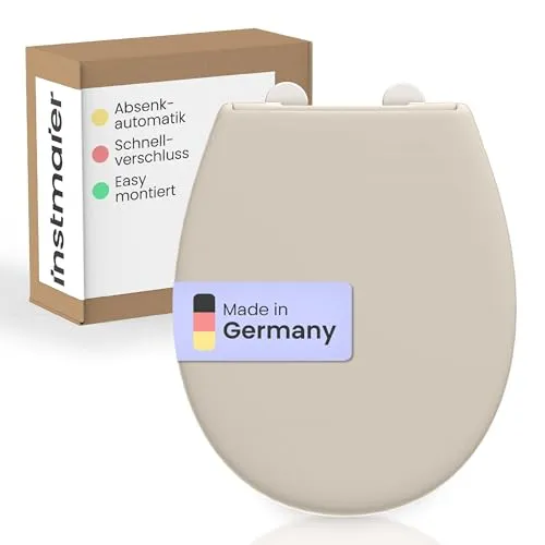 instmaier Alma | Toilettendeckel mit Absenkautomatik | Pergamon Weiß - Hochwertiger Toilettendeckel mit Absenkautomatik für sanftes Schließen. Aus robustem Duroplast, leicht zu reinigen und stabil bis 250 kg. Made in Germany für höchste Qualität und Langlebigkeit.