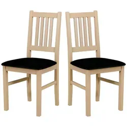 Leaf Design Stuhl aus Buchenholz in Sonoma Eiche und Schwarz - Eleganter Küchen- und Esszimmerstuhl aus Buchenholz, gepolstert für hohen Sitzkomfort. Ideal für jeden Raum, mit solider Struktur für lange Haltbarkeit. Lieferung als Set mit 2 Stühlen.