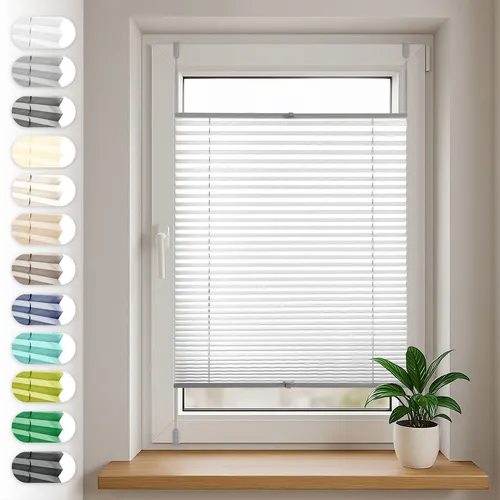 Plissee grau 85cm x 100cm Faltrollo Wabenplissee verspannt blickdicht Jalousie