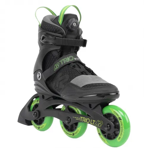 K2 Skates Unisex Inline Skates Trio LT 100 - Black/Green - Inliner mit Original K2 Softboot und Boa Verschlusssystem für perfekten Komfort und Stabilität. Ideal für Freizeit und Sportaktivitäten.