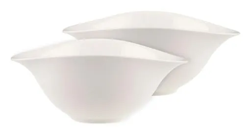 Villeroy & Boch - Vapiano Salatschalen-Set 2 teilig Weiß, Spülmaschinenfest, Mikrowellensicher, Salatteller, Servierschüsseln, Geschirr, Keramik Schalen, Schüsseln, Salatschüsseln, Premium Porzellan