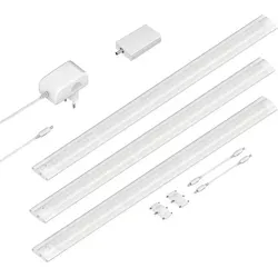 ledscom.de Smarte LED Unterbau-Leuchte SIRIS, 3er Set, WLAN-fähig - Unterschrank Beleuchtung mit flacher Bauweise und 655lm pro Leuchte. Ideal für Küchen, Schränke und Werkstätten. Steuerbar via Tuya-App und Alexa für smartes Licht.