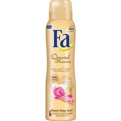 Fa Oriental Moments Deodorant Spray 150 ml - Effektiver Schutz mit dem Duft von Wüstenrose und Sandelholz. Genießen Sie bis zu 48 Stunden Frische ohne Flecken – ideal für den täglichen Gebrauch.