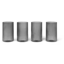 Ferm Living - Ripple Verrines, smoked grey (4er-Set)