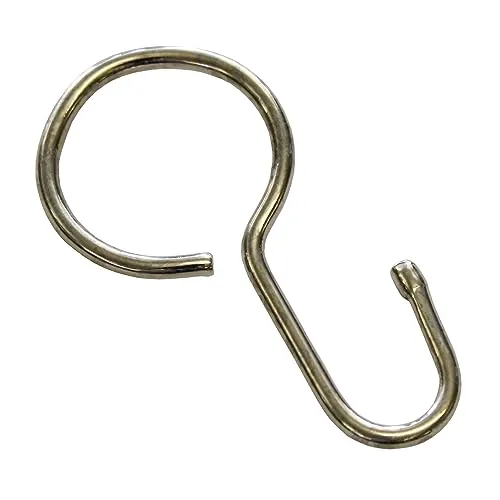 GARDINIA Seilhaken für Seilspanngarnituren, 20 Stück - Zubehörsets für Gardinen, robuste Metall-Seilhaken in Nickel-Optik für einfaches Aufhängen und leichtes Ziehen von Vorhängen.