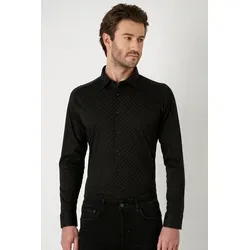Langarmhemd DESOTO "DESOTO Kent 1/1" Herren XXL, schwarz - Herren-Freizeithemd aus 100% Baumwolle, weich und bequem dank elastischem Jersey. Ideal für Business-Meetings oder lässige Anlässe mit slim fit Schnitt.