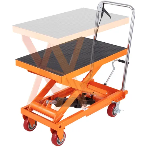 VEVOR Hydraulischer Scherenhubtisch 500 kg - Transportgeräte & Rampen mit 500 kg Tragfähigkeit, ideal für Werkstätten und Lagerhäuser. Der Hubbereich von 285–900 mm ermöglicht vielseitige Anwendungen und die rutschfeste Unterlage sorgt für Sicherheit.