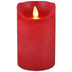 Coen Bakker Deco BV LED-Kerze LED Echtwachskerze Kerze 10 / 12,5 / 15 cm Timer Ø 7,5cm Wachskerze (1-tlg), große Farb- und Größenauswahl, Echtwachskerzen mit Timerfunktion rot Ø 7.5 cm x 12.5 cm