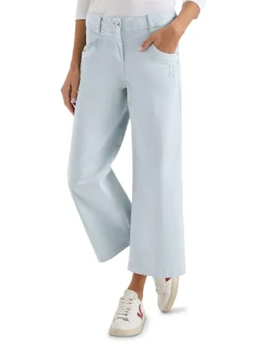 Cecil Wide Leg Hose Diamond Blue 33 - Stoffhose im Loose Fit mit weit geschnittenen Beinen und hohem Bund. Ideal für einen lässigen Look, perfekt kombinierbar für jeden Anlass.