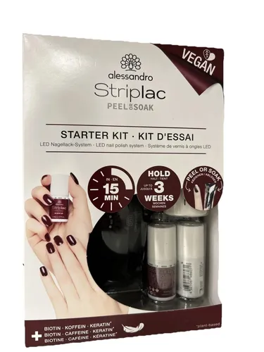 Alessandro Striplac Peel or Soak Starter Set Nagellack Manicure - Nagellacke & Speziallacke - Inklusive Peel or Soak Technologie für langanhaltenden Glanz und einfache Anwendung zu Hause.