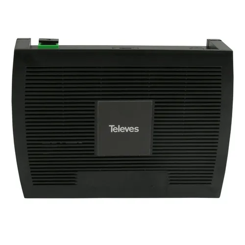 Televes Optischer WLAN Router ONTB 769507 - Optischer WLAN Router für GPON mit 1xGB Ethernet-Port, ideal für schnelle Internetverbindungen in modernen Haushalten. Unterstützt IPv4 und IPv6, bietet VPN und eine sichere Firewall.
