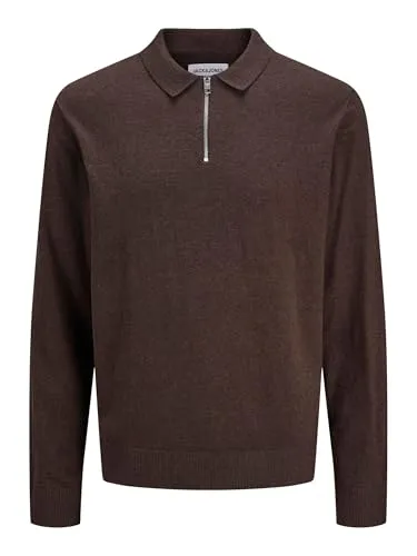 Polokragenpullover JACK & JONES "JJEEMIL KNIT POLO HALF ZIP LS NOOS" - Modischer Herren-Pullover mit Polo-Kragen von Jack & Jones, relaxed fit für optimalen Tragekomfort. Der Strickpullover ist taillenbedeckend und pflegeleicht, ideal für stylische Looks.