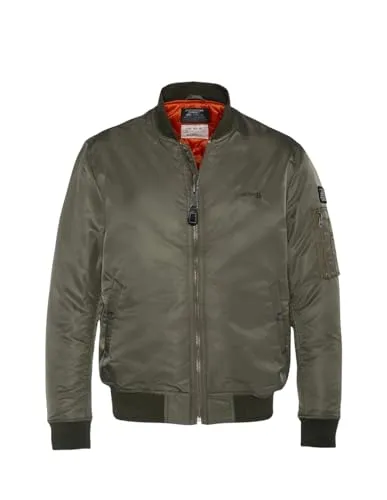 Schott NYC Unisex AIRFORCERS Bomberjacke, Army Khaki, Large - Funktionsjacken von Schott NYC, hohe Qualität seit 1913, mit langen Ärmeln und praktischem Reißverschluss für lässigen Style.