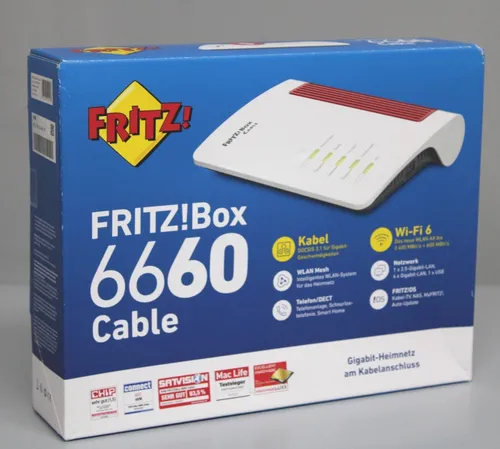 AVM FRITZ!Box 6660 - Dualband WiFi 6 Router, max. 3.000 Mbit/s und 2.5G LAN Port für ultraschnelles Internet und optimales Gaming
