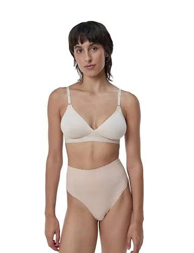 Triumph Damen BH Beauty-Full Essential WDP, Beige (Nude Beige NZ), Gr. 75E - Klassische BHs für Damen, mit dünn gepolsterten Satin-Cups und einem eleganten Spitzensteeg für optimalen Halt und Komfort.