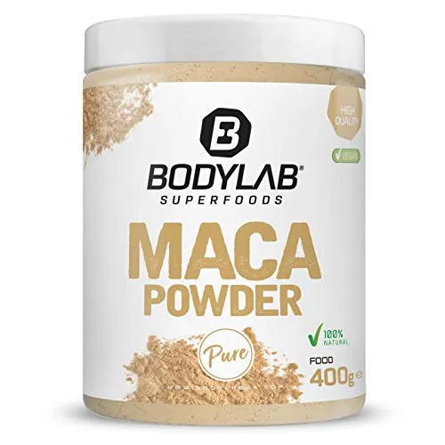 Bodylab24 Maca Powder 400g - 100% reines Maca mit 14g Protein - Pflanzliches Ergänzungsmittel Maca - 100% natürlich, ideal für Smoothies, Shakes und Backen, unterstützt eine ausgewogene Ernährung und ist perfekt für Veganer.