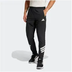 adidas Men's Icon 3-Streifen Woven Hose Black/White S - Herren-Trainingshose mit schmalem Schnitt, elastischem Bund und CLIMACOOL-Technologie für optimalen Komfort und Atmungsaktivität beim Training.