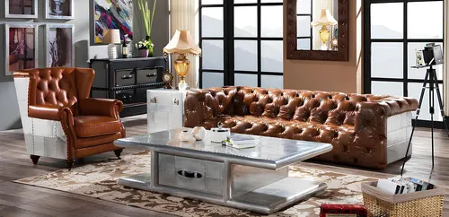 Ohrensessel Vintage Cigar aus Echtleder - Eleganter Ohrensessel im Vintage-Stil, ideal für Wohnzimmer oder Patio. Mit hochwertiger Polsterung und robustem Leder, bietet er Komfort und zeitlose Ästhetik.