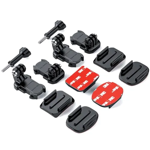 Sametop Klebepads Halterung 3M Helm Kleber Mount Klebehalterung Gebogene Zubehör Kompatibel mit GoPro Hero 13 12 11 10 Max 9 8 7 6 5 Session DJI Osmo Action Kameras (12 in 1)