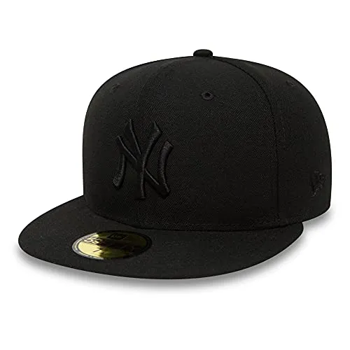 New Era MLB Basic NY Yankees 59 Fifty Fitted Cap - Sportfan Bekleidungsaccessoires mit gesticktem Teamlogo der New York Yankees, flachem Schirm und hochwertigem 100 % gewebtem Polyestermaterial für optimalen Tragekomfort.