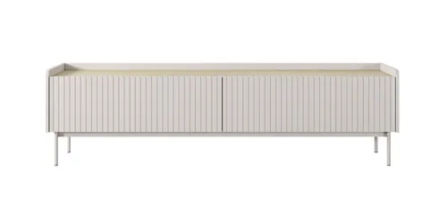 TV-Lowboard Level E 181 2d Beige/Scandi Eiche - Modernes TV-Lowboard in Beige und Scandi Eiche, ideal für Ihr Wohnzimmer. Mit 181 cm Breite bietet es viel Platz für Ihre Unterhaltungselektronik.
