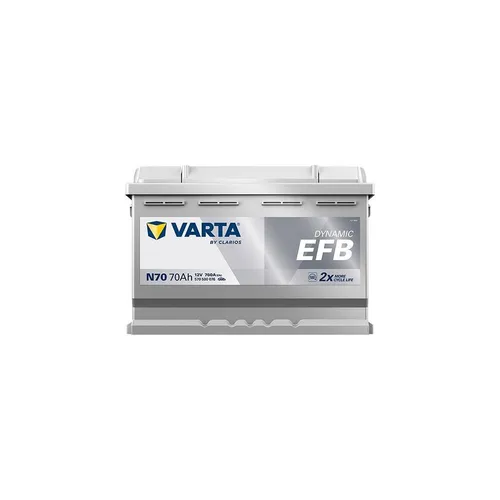 VARTA N70 Blue Dynamic EFB Autobatterie 12V 70Ah 760A - Hochleistungs-Starterbatterie für PKW, start-stop geeignet und wartungsfrei, ideal für zuverlässige Starts auch bei extremen Bedingungen.