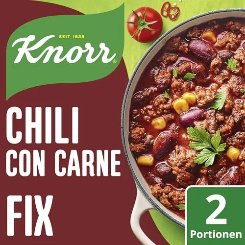 Knorr Fix Würzmischung Chili con Carne für ein würziges Fleischgericht mit natürlichen Zutaten 33 g