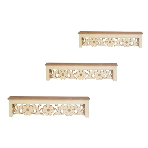 möbel direkt online Wandkonsolen-Set 3tlg. Ibek - Wandkonsolen-Set (3tlg.) aus MDF mit cremeweißer Oberfläche, ideal für individuelle Montage und stilvolle Akzente in Ihrem Wohnraum. Perfekt für eine romantische Einrichtung.