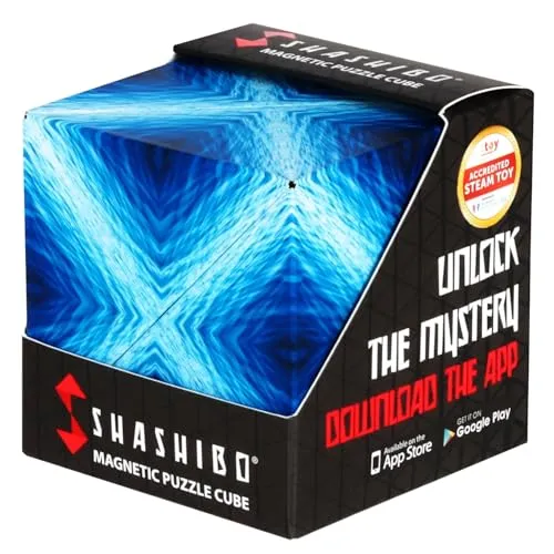 SHASHIBO Formwechsel-Box – Preisgekrönter Zappelwürfel mit 36 Seltenerdmagneten - Fidgetwürfel mit über 70 verwandelbaren Formen, ideal für Konzentrationstraining und kreative Entspannung für alle Altersgruppen.