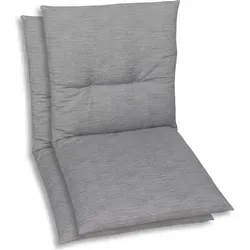 Sessel-Auflage 2er Set - Hochwertige Auflagen für mehr Komfort, uni hellgrau, perfekt für Gartenmöbel oder Wohnzimmer, Maße: 98 cm x 48 cm x 5 cm