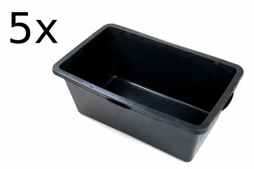 Grüner Jan Mörtelkasten 60 L - 5er Set - Mörtelkübel für Bauprojekte, großes Volumen von 60 L, ideal für effizientes Arbeiten mit Beton und Zement.