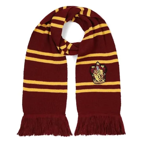 Harry Potter Gryffindor Schal - Offizielles Accessoire für Fans - Klassischer Gryffindor Schal in Rot mit Gelb, 200 cm lang und 20 cm breit. Ideal für Kostüme, Fasching und den Alltag. Ein Must-have für Harry Potter Fans und perfekte Geschenkidee!