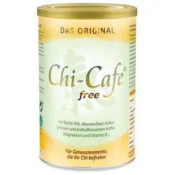 Chi-Cafe free Wellness Kaffee entkoffeiniert + Akazienfaser - Arzneimittel für Wohlbefinden: Genießen Sie entkoffeinierten Kaffee mit Kokosgeschmack und Reishi-Pilz, der Müdigkeit verringert und die Nervenfunktion unterstützt.
