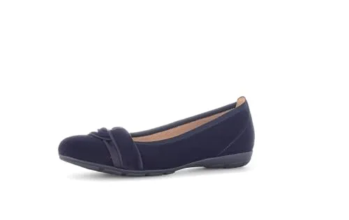 Gabor Damen Klassische Ballerinas in Atlantik, Größe 37.5 - Elegante Ballerinas aus hochwertigem Rauleder mit bequemer Latexsohle. Ideal für den Alltag und perfekt für stilvolle Auftritte.