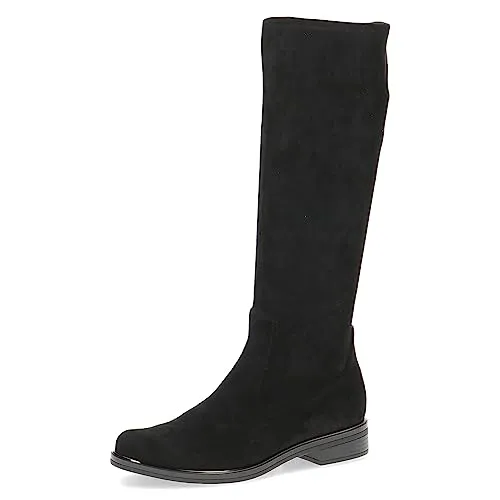 CAPRICE Damen Hohe Stiefel ohne Absatz Kniehoch Vegan, Schwarz (Black Stretch), 40 EU