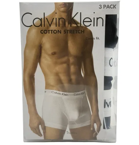 Calvin Klein Herren Boxershorts Low Rise TRUNK 3er Pack - Retroshorts für Herren in Schwarz, ohne Eingriff, mit bequemem Calvin Klein Logo Bund für optimalen Tragekomfort.