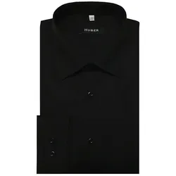 Huber Hemden Langarmhemd HU-0173 Kentkragen, Langarm, Regular Fit-gerader Schnitt, Made in EU schwarz XL (43-44)