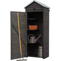 promadino Garten-Geräteschrank Babylon, grau - Gartenhäuser mit 3 Einlegeböden, robust aus Kiefernholz und ideal für die ordentliche Aufbewahrung Ihrer Gartenwerkzeuge.