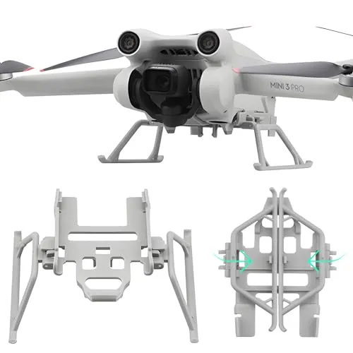 Tosiicop Mini 3 Pro Landefüße Fahrwerk - for DJI Mini 3/3 Pro Drone Zubehör Landegestell Erweiterte Drohnen Kit Schnelle Veröffentlichung Foldable Landing Gear